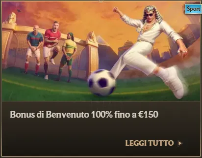 Bonus di benvenuto 100pct fino a eur150